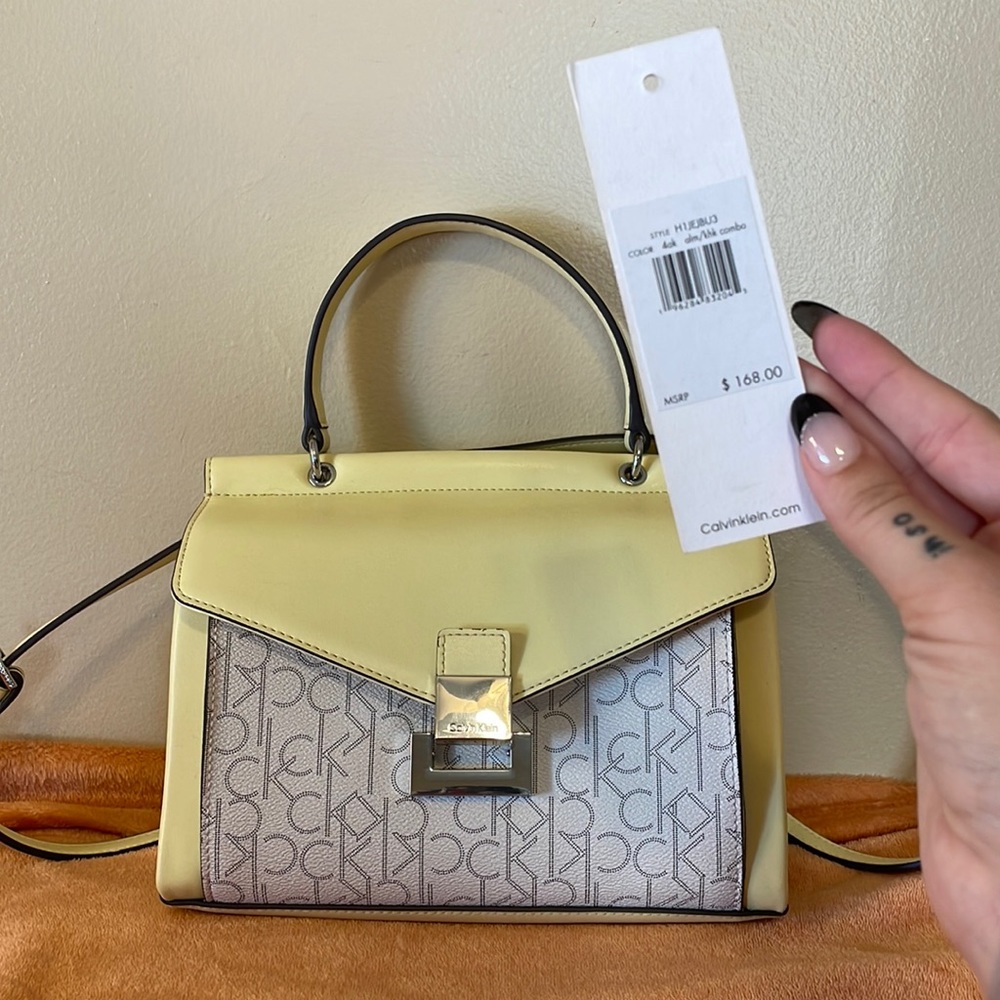 Calvin Klein Yellow & White crossbody bag